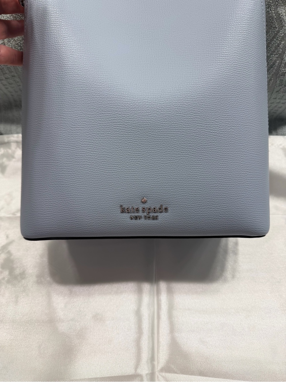 kate spade Powder Blue Leather Backpack with Gold Logo